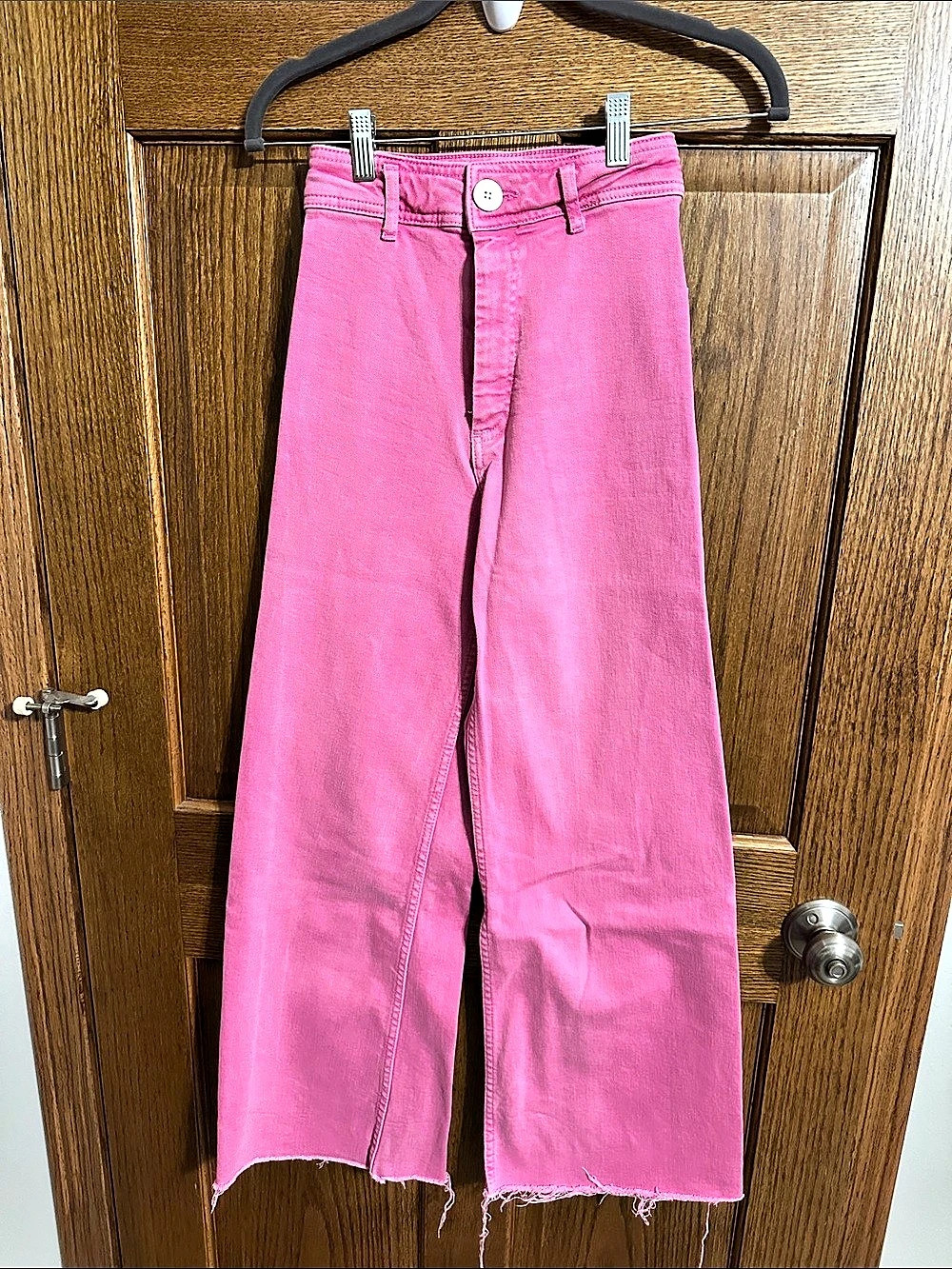 Zara Wide Leg Jeans in Pink size 0